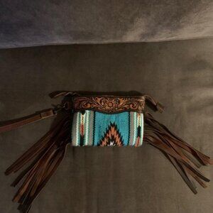 Leather and Material Wristlet